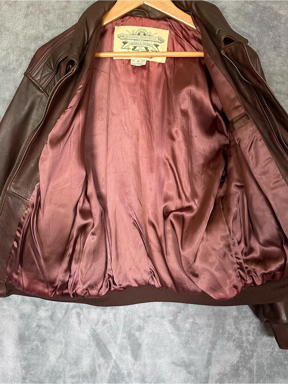 Banana Republic Vintage 1980’s Safari & Travel Leather A-2 Bomber Jacket Size 40